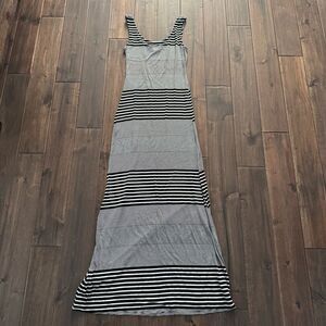 Merona Black and White Striped Tank Maxi Dress XS